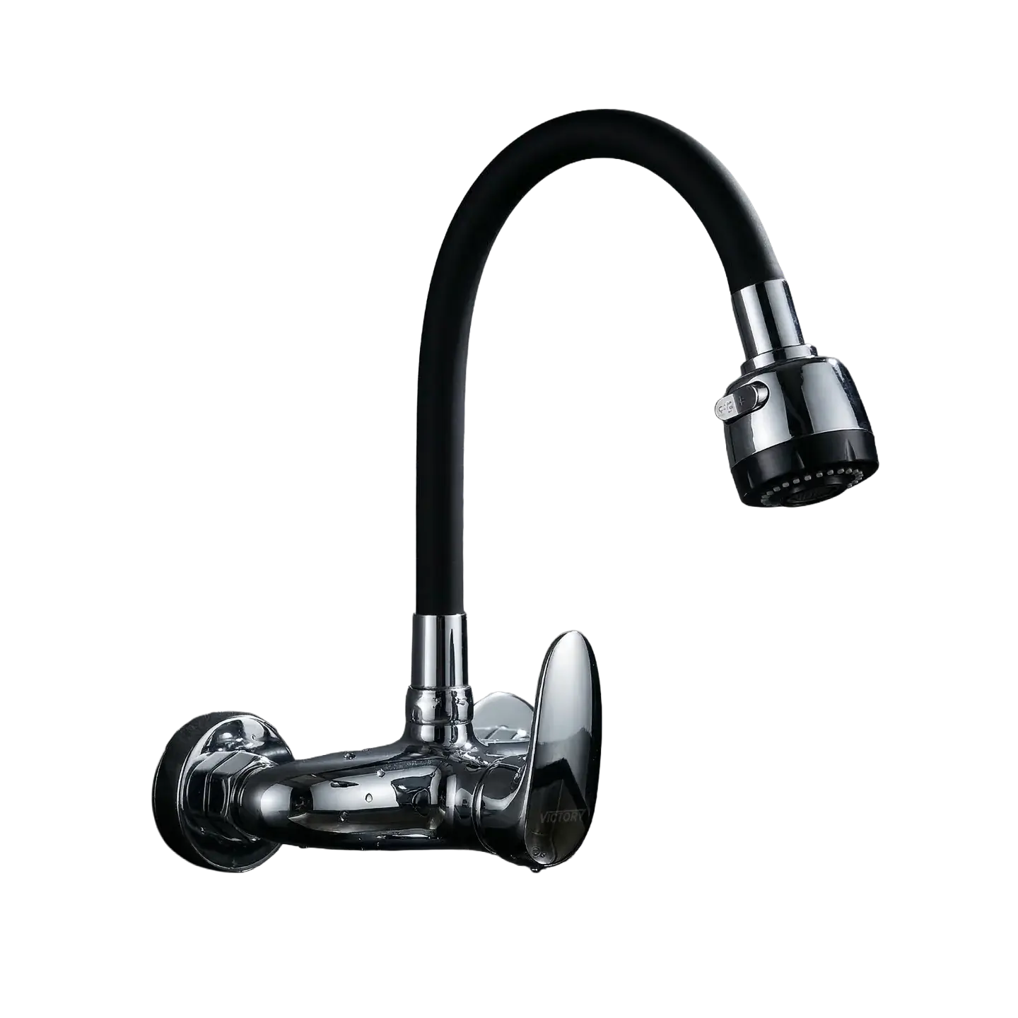 MONOCOMANDO MEZCLADOR LAVAPLATOS PARED EJE 6 CUELLO NEGRO MASTER