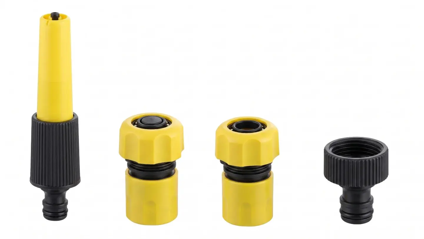 JUEGO DE RIEGO CON CONECTORES PARA MANGUERA EN BLISTER