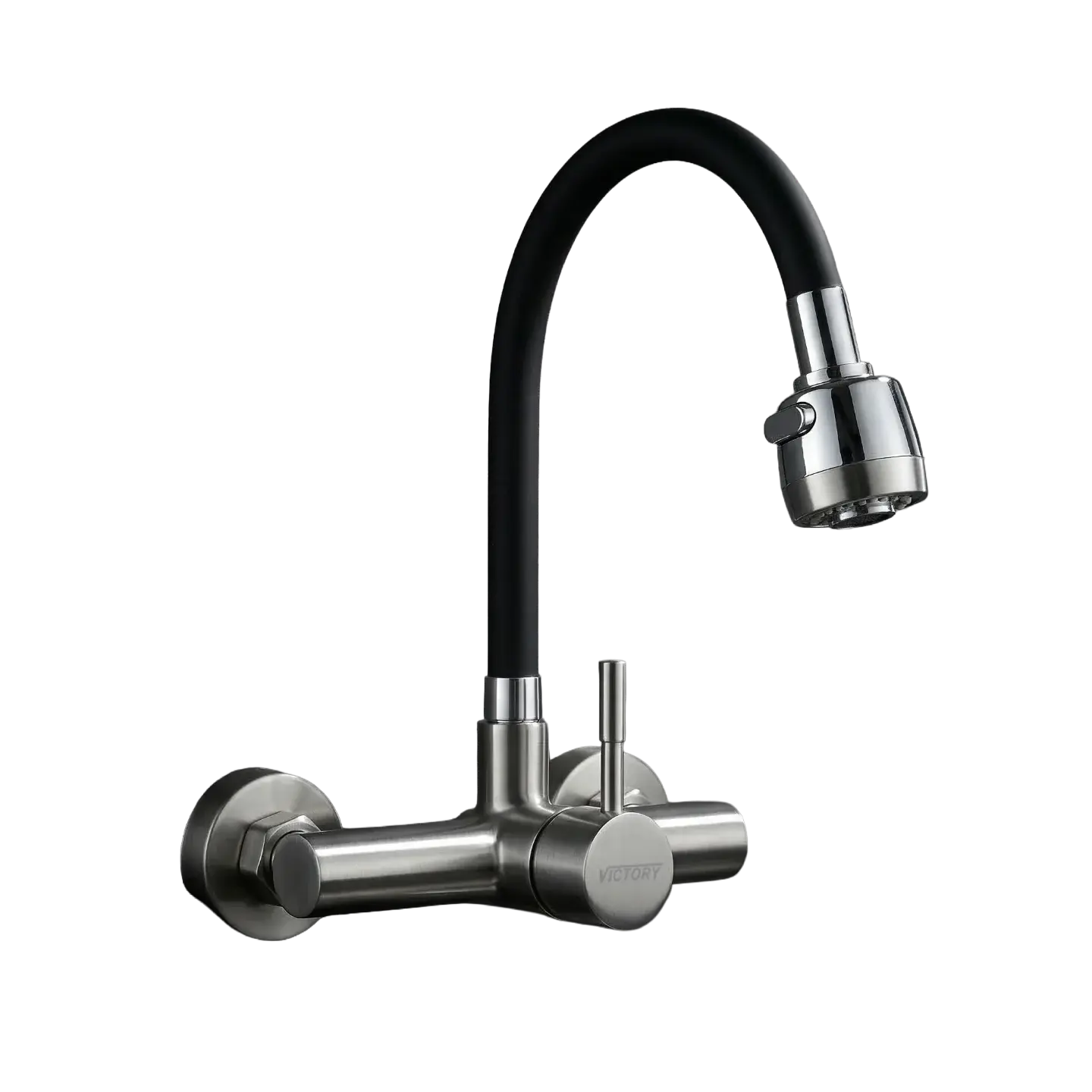 MONOCOMANDO LAVAPLATOS PARED EJE 8" CUELLO NEGRO GOURMET IBIZA