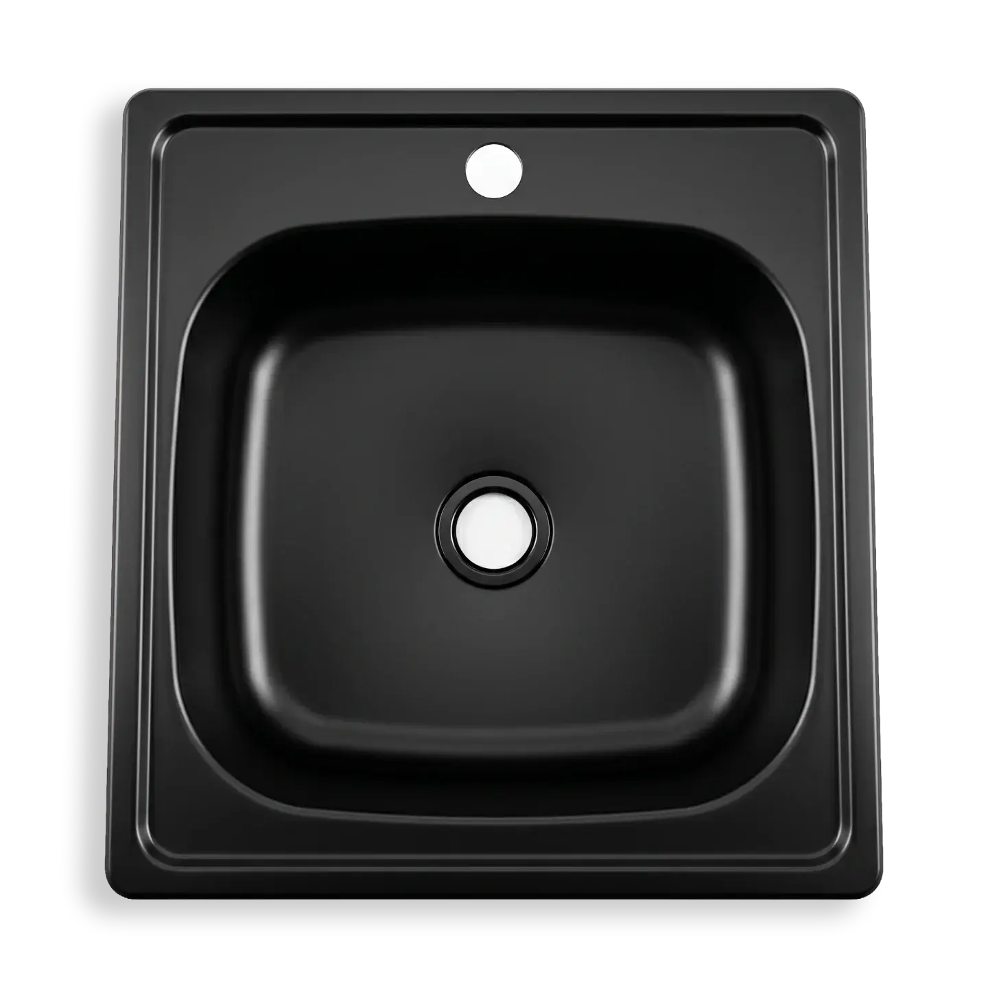 FREGADERO GRAFITO COLOR NEGRO DE 500X450X160MM ACERO INOXIDABLE INCLUYE SIFON Y SOPAPA