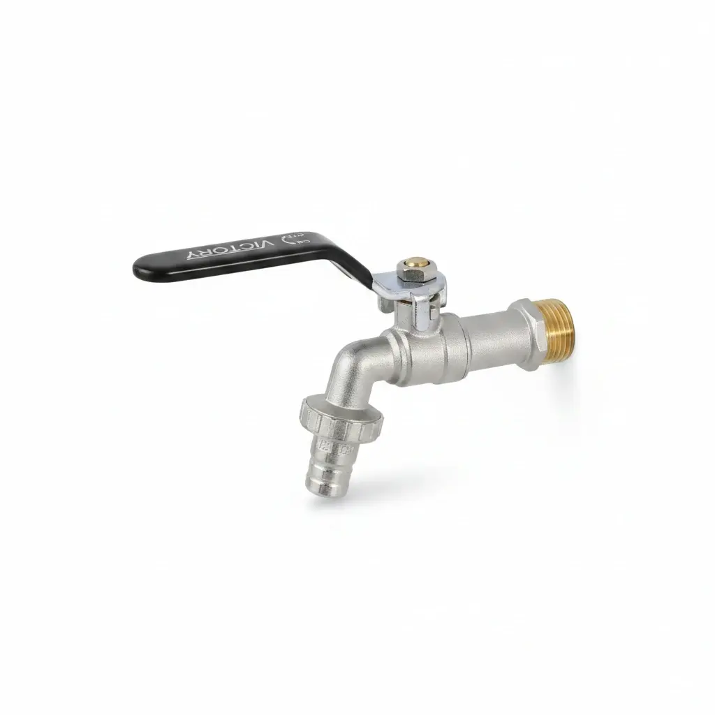LLAVE FINAL PLANCA NEGRA TIPO BOLA P/MANGUERA ½” X ¾”
