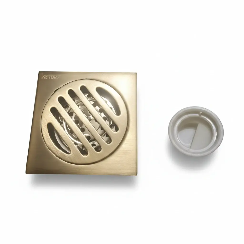 REJILLA DE PISO 10 X 10 ORO CON TAPA OLORES ORO VIEJO