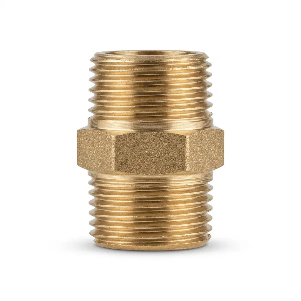 NIPLE HEXAGONAL DE BRONCE DE 1/2