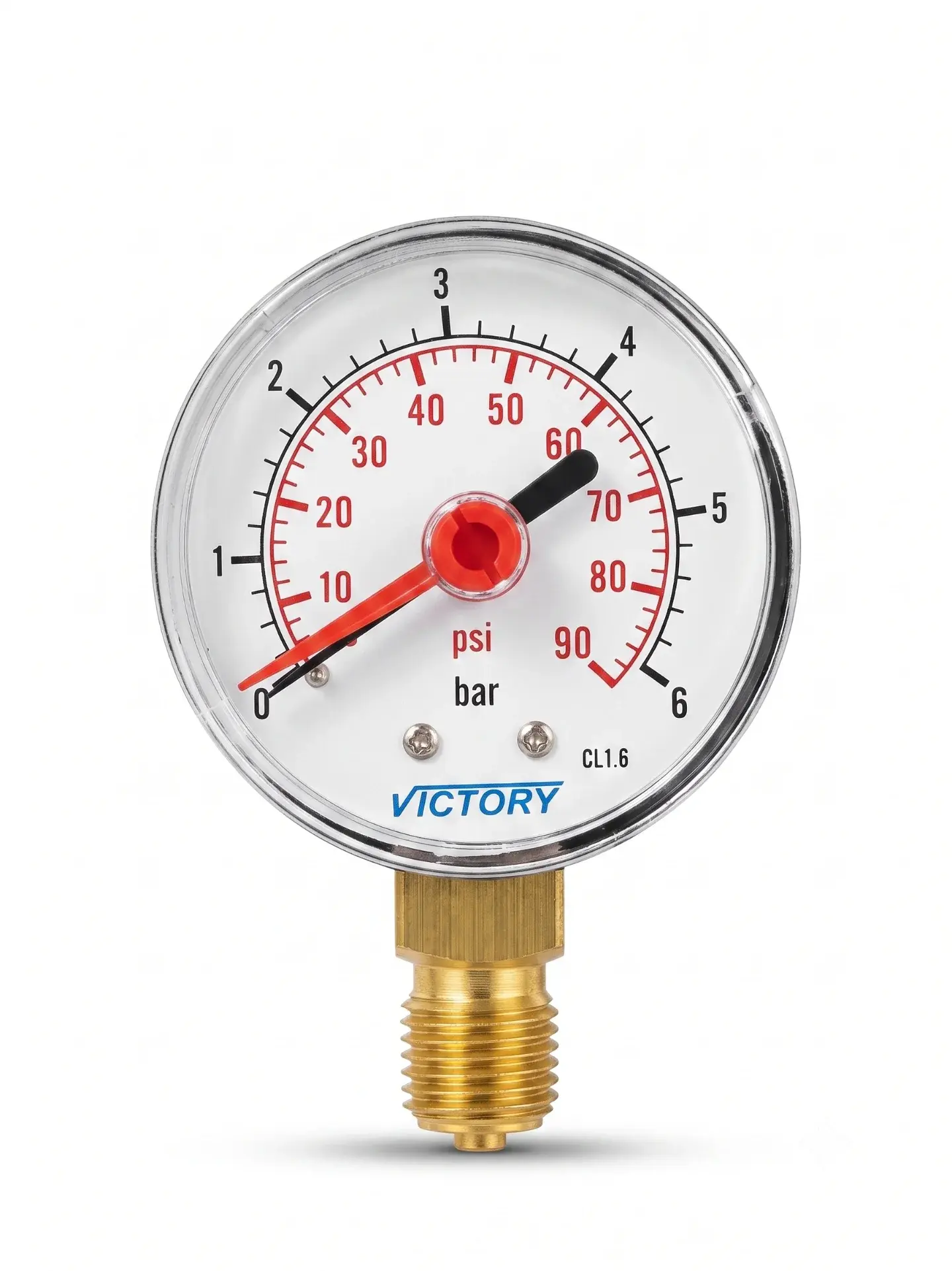 MANOMETRO 1/4 BSP 53MM DESDE 6 BARES HASTA 16 BARES