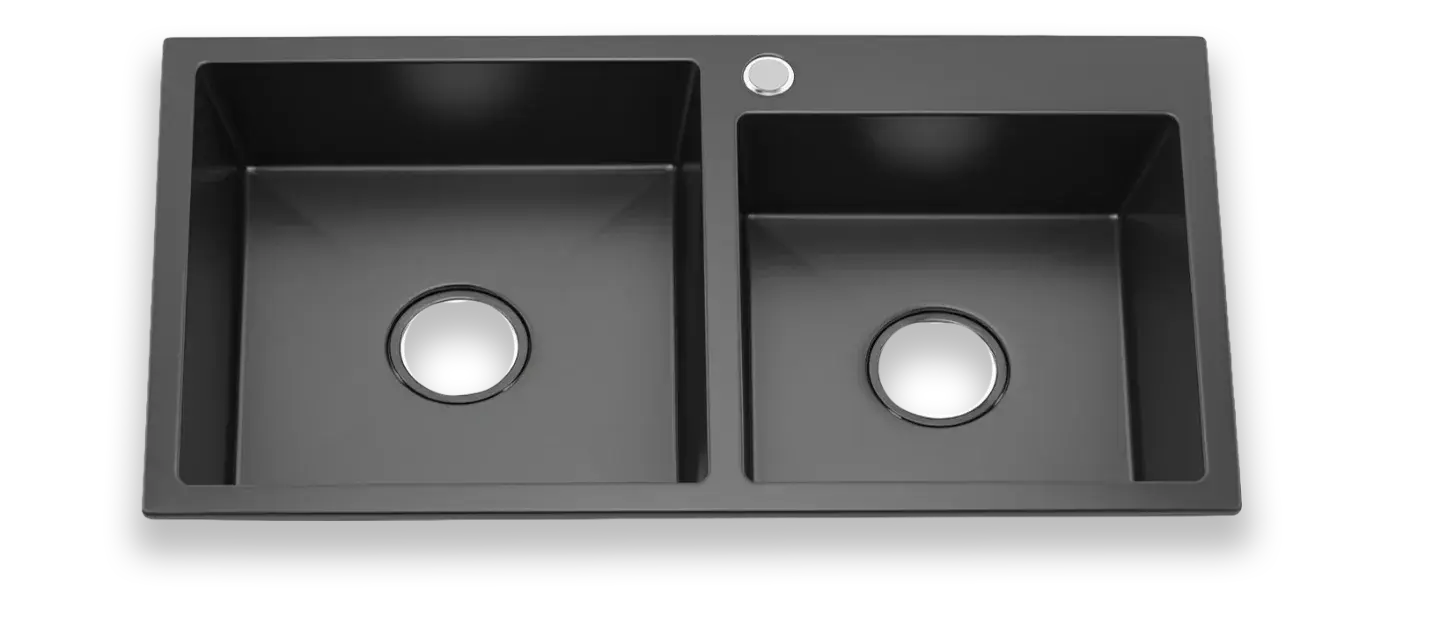 FREGADERO GRAFITO DE 780X430X220MM ACERO INOXIDABLE ESPESOR DE 0.8 MM INCLUYE JABONERO, ESCURRIDOR, SOPAPAS Y SIFÓN